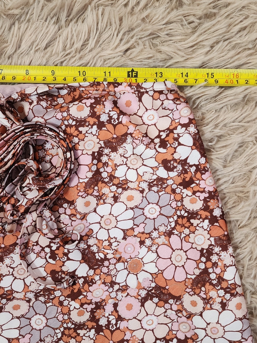 Cotton Candy LA- Pink & Brown Floral A-Line Skirt - Picture 9 of 15